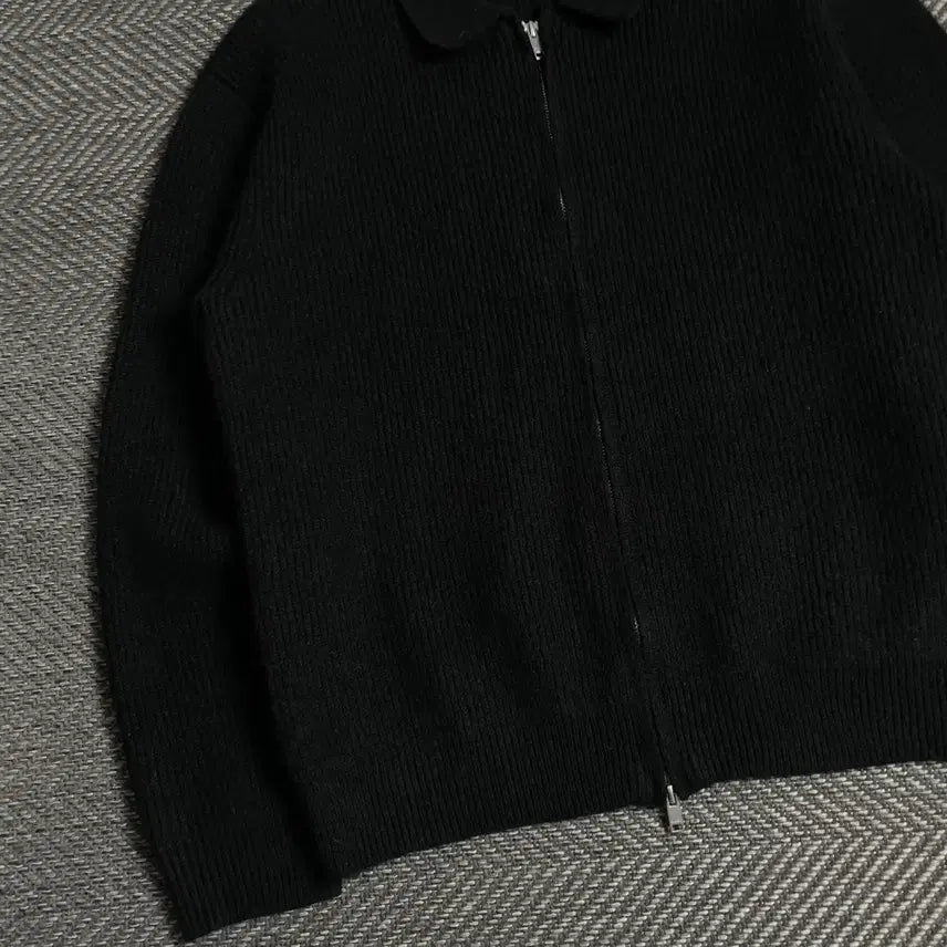 [BUNJANG] Suare Minimal Fine Wool Two-Way Knit Collar Zip-up Jacket (L) / 수아레 미니멀 파인울 투웨이 니트 카라 집업 자켓 y 4896