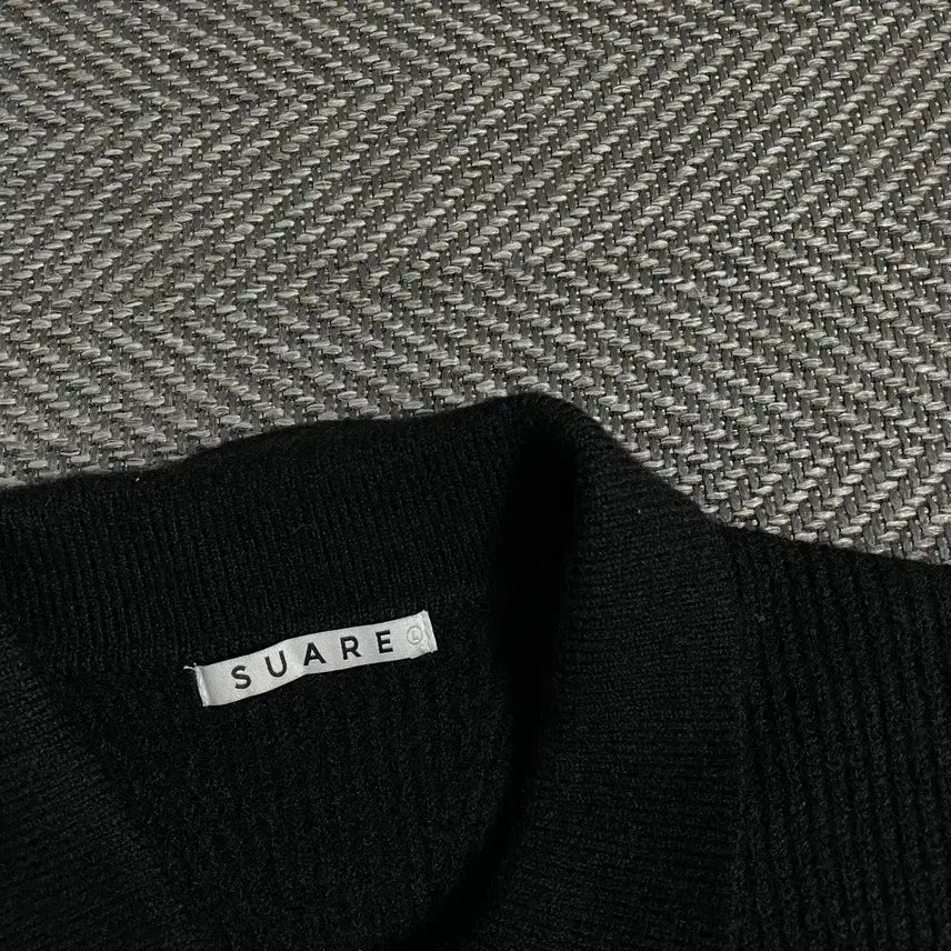 [BUNJANG] Suare Minimal Fine Wool Two-Way Knit Collar Zip-up Jacket (L) / 수아레 미니멀 파인울 투웨이 니트 카라 집업 자켓 y 4896
