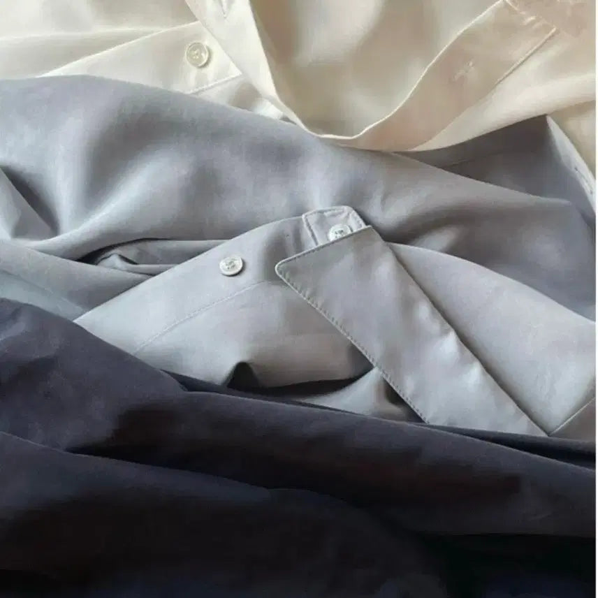 [BUNJANG] Nomellet Birkin Shirt - Navy/Dusty Blue/White / 노멜렛 버킨 셔츠 네이비