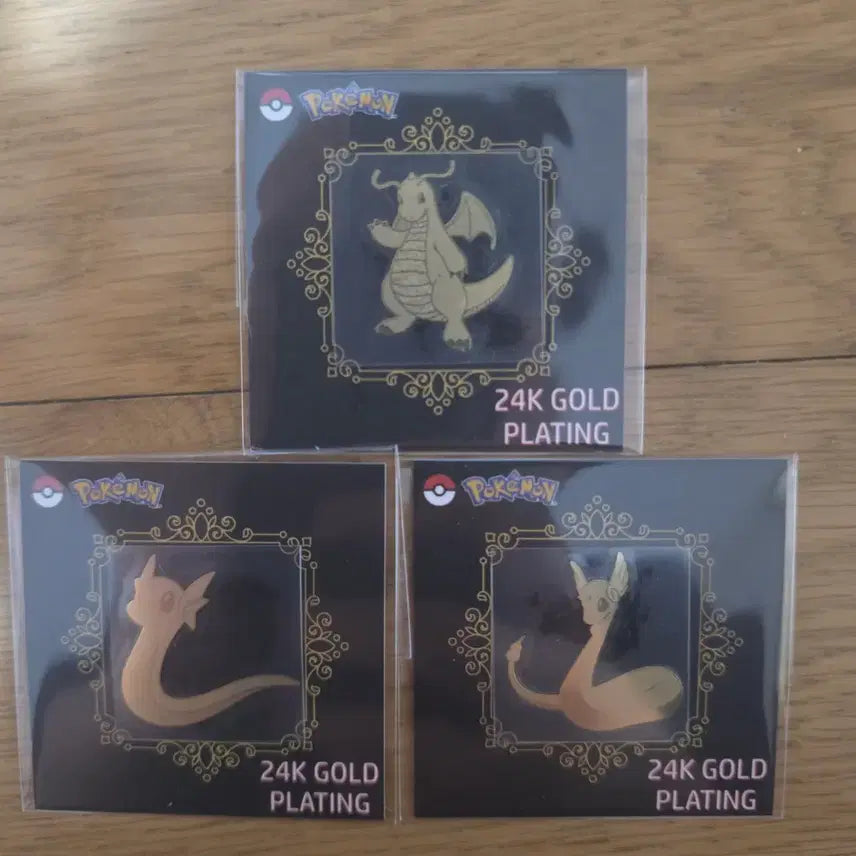 [BUNJANG] Pokemon Gold Foil Sticker Set - Miniun, Shignon, Mangnong / 포켓몬 금박 띠부씰 스티커 미뇽 신뇽 망나뇽