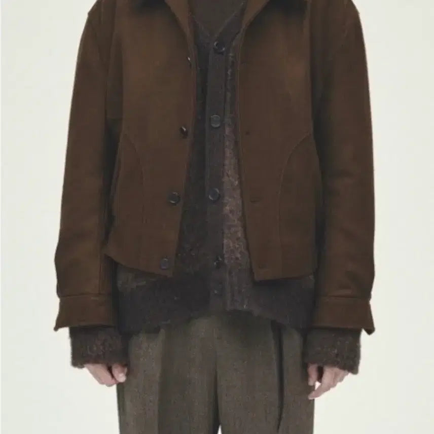 [BUNJANG] Allennes Wool Short Blouson Jacket Brown Size 2 / 알렌느 울 숏 블루종 자켓 브라운 2사이즈