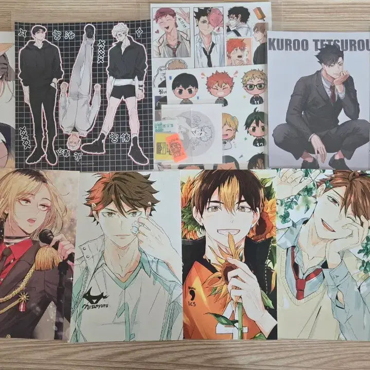 [BUNJANG] Haikyuu Stationery Bundle Set / 하이큐 지류 엽서, 스티커 일괄