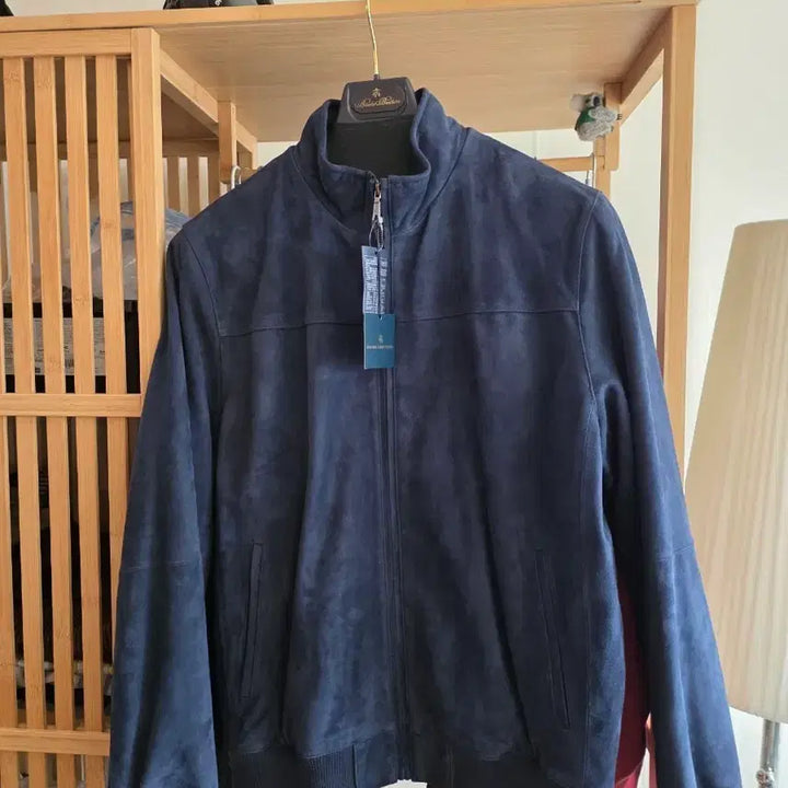[BUNJANG] Brooks Brothers Navy Suede Blouson Jacket / 브룩스브라더스 네이비 스웨이드 블루종