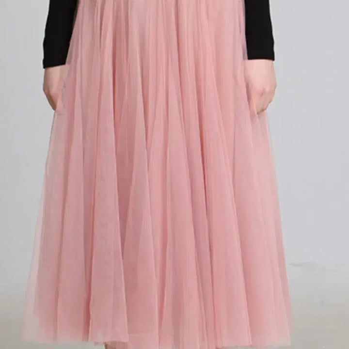 [BUNJANG] Shasha Tulle Long Skirt / 샤샤 튤 스커트 롱스커트 핑크 or 베이지 택 1