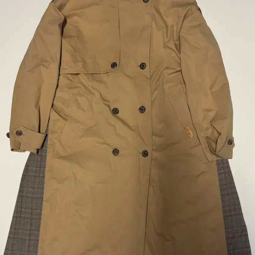 [BUNJANG] Thursday Island Check Pleated Belted Trench Coat (Size S) / 여성 써스데이아일랜드 체크 플리츠 벨티드 트렌치코트 S
