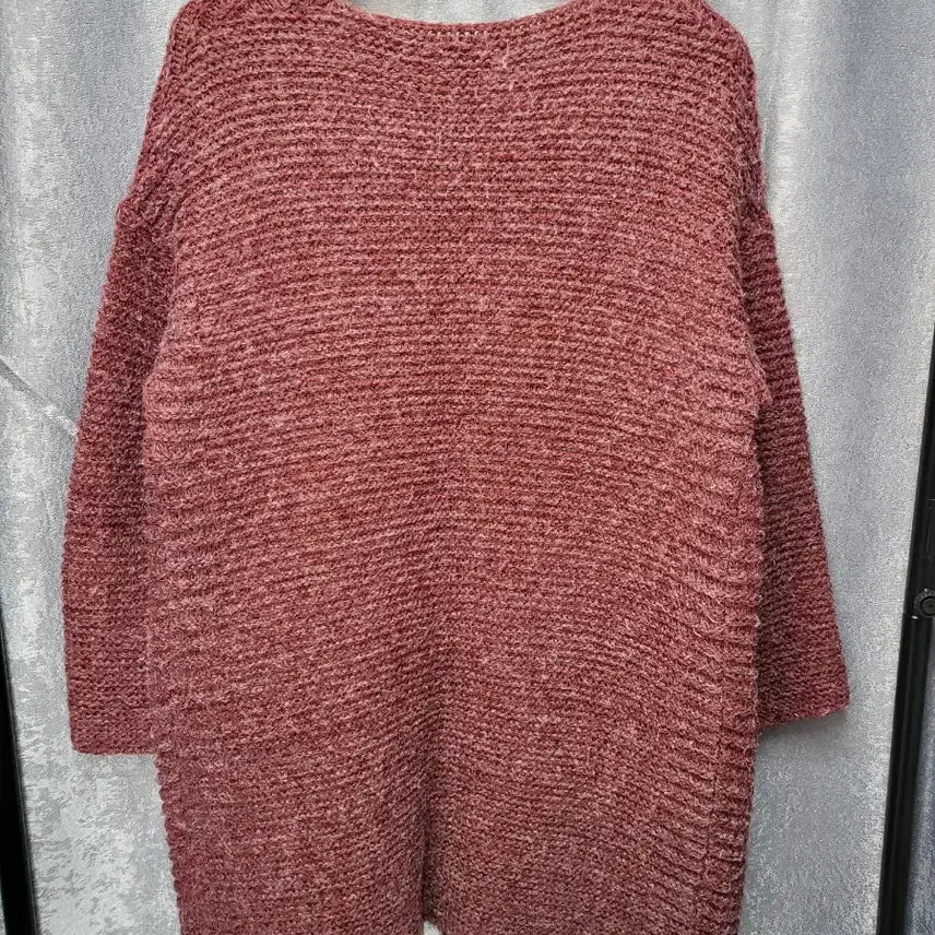 [BUNJANG] Loose Fit Cable Knit Long Cardigan Burgundy / 루즈핏 꽈배기 니트 롱가디건 버건디