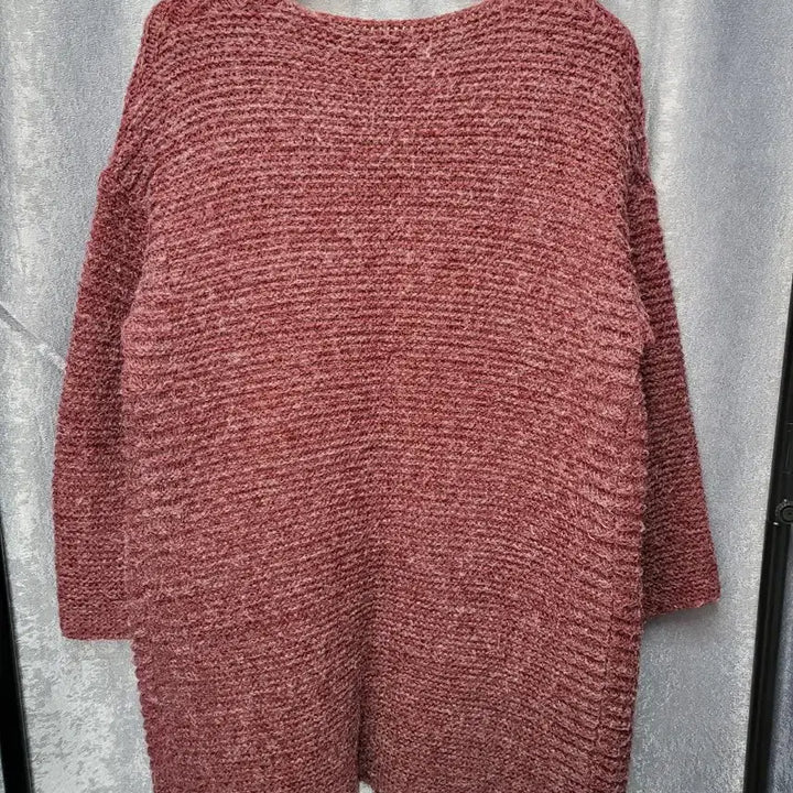 [BUNJANG] Loose Fit Cable Knit Long Cardigan Burgundy / 루즈핏 꽈배기 니트 롱가디건 버건디