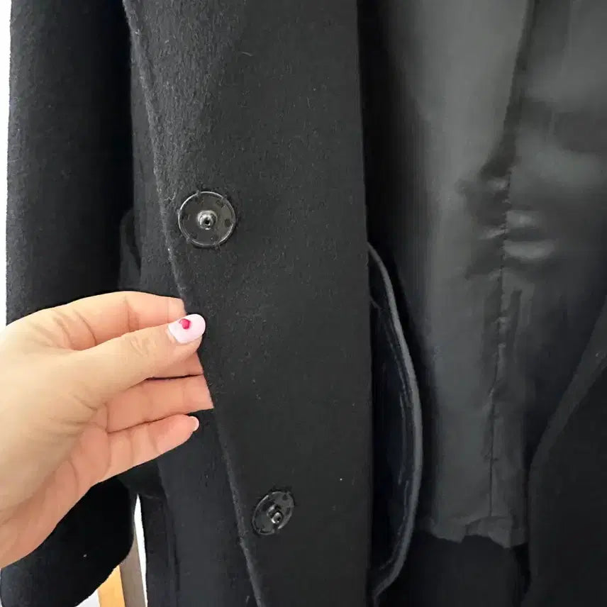 [BUNJANG] ab.f.z Black Wool Hooded Coat (Free Size) / (새상품)ab.f.z 블랙 울 후드코트(사이즈Free)