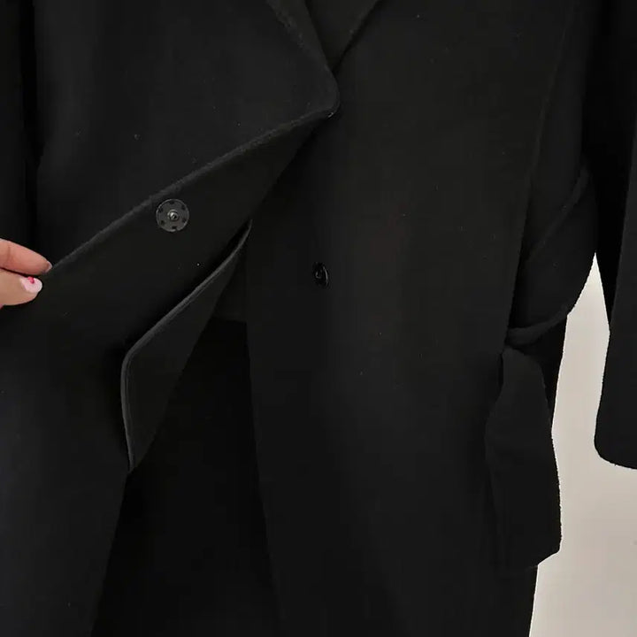 [BUNJANG] ab.f.z Black Wool Hooded Coat (Free Size) / (새상품)ab.f.z 블랙 울 후드코트(사이즈Free)