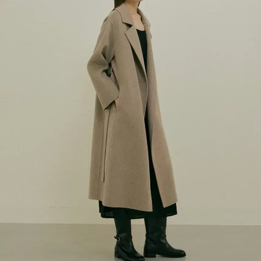 [BUNJANG] LINGSEOUL Handmade Cashmere Coat Brown / 링서울 핸드메이드 캐시미어 코트 브라운