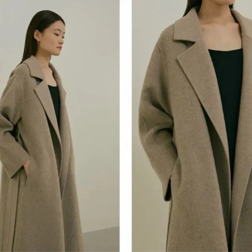 [BUNJANG] LINGSEOUL Handmade Cashmere Coat Brown / 링서울 핸드메이드 캐시미어 코트 브라운