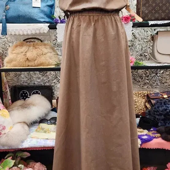 [BUNJANG] DUNA Cotton Linen Blend Maxi Long Dress (55-66) / DUNA 면마혼방 맥시 롱원피스(55~66)