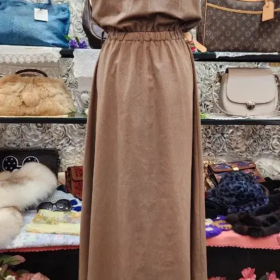 [BUNJANG] DUNA Cotton Linen Blend Maxi Long Dress (55-66) / DUNA 면마혼방 맥시 롱원피스(55~66)