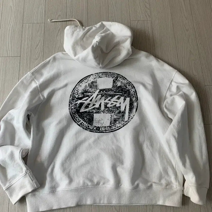 [BUNJANG] Stüssy Dot Stamp Hoodie (White) [M] / 스투시 도트 스탬프 후드티 M