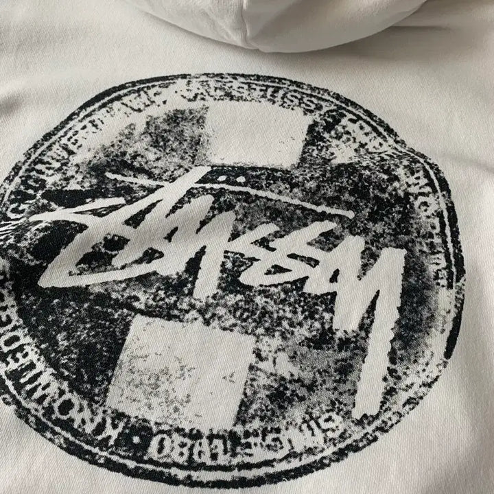 [BUNJANG] Stüssy Dot Stamp Hoodie (White) [M] / 스투시 도트 스탬프 후드티 M