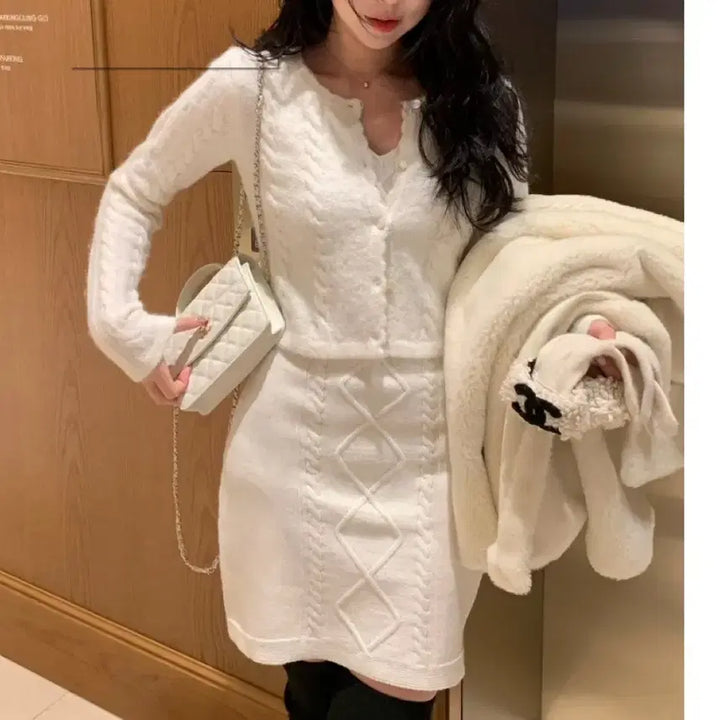 [BUNJANG] Siye Set Up Cardigan + Dress / 샵시예 시예샵 셋업 가디건+원피스