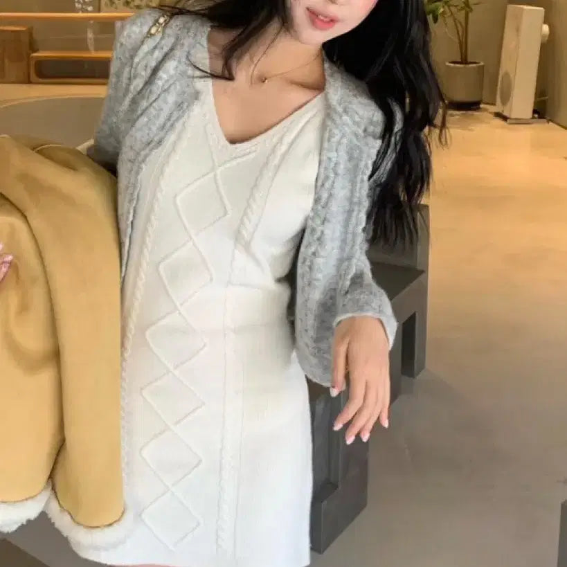 [BUNJANG] Siye Set Up Cardigan + Dress / 샵시예 시예샵 셋업 가디건+원피스