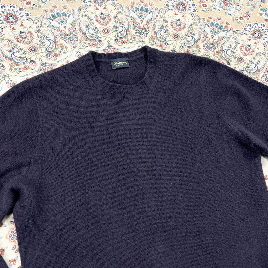 [BUNJANG] Drumohr Luxury Label Cashmere Knit Sweater / [A등급 46-48] 드루모어 럭셔리라벨 다크브라운 캐시미어 니트스웨터