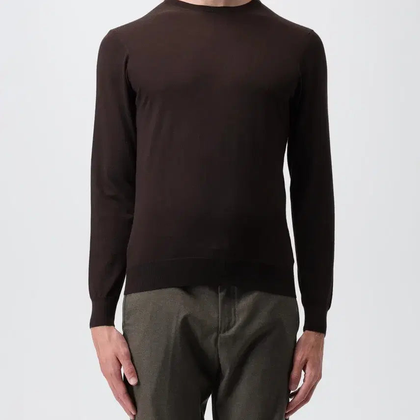 [BUNJANG] Drumohr Luxury Label Cashmere Knit Sweater / [A등급 46-48] 드루모어 럭셔리라벨 다크브라운 캐시미어 니트스웨터