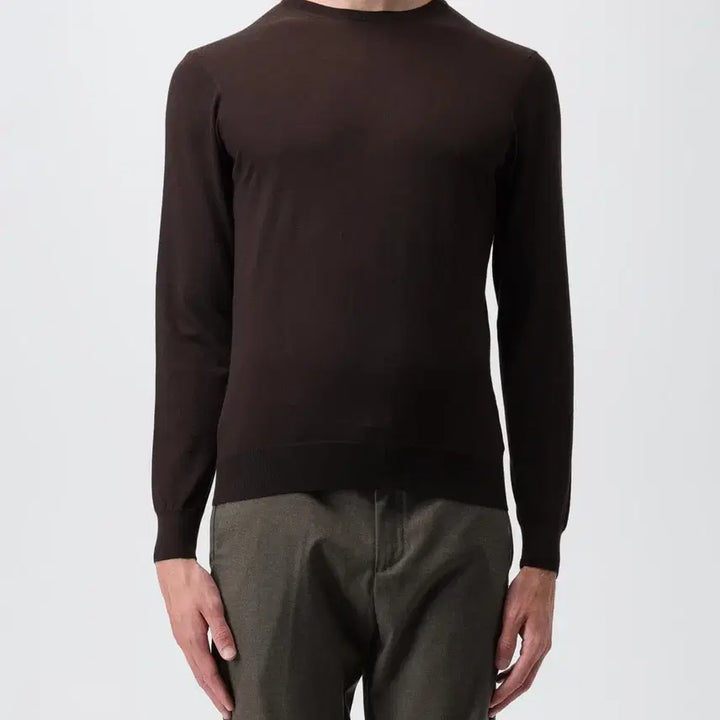 [BUNJANG] Drumohr Luxury Label Cashmere Knit Sweater / [A등급 46-48] 드루모어 럭셔리라벨 다크브라운 캐시미어 니트스웨터