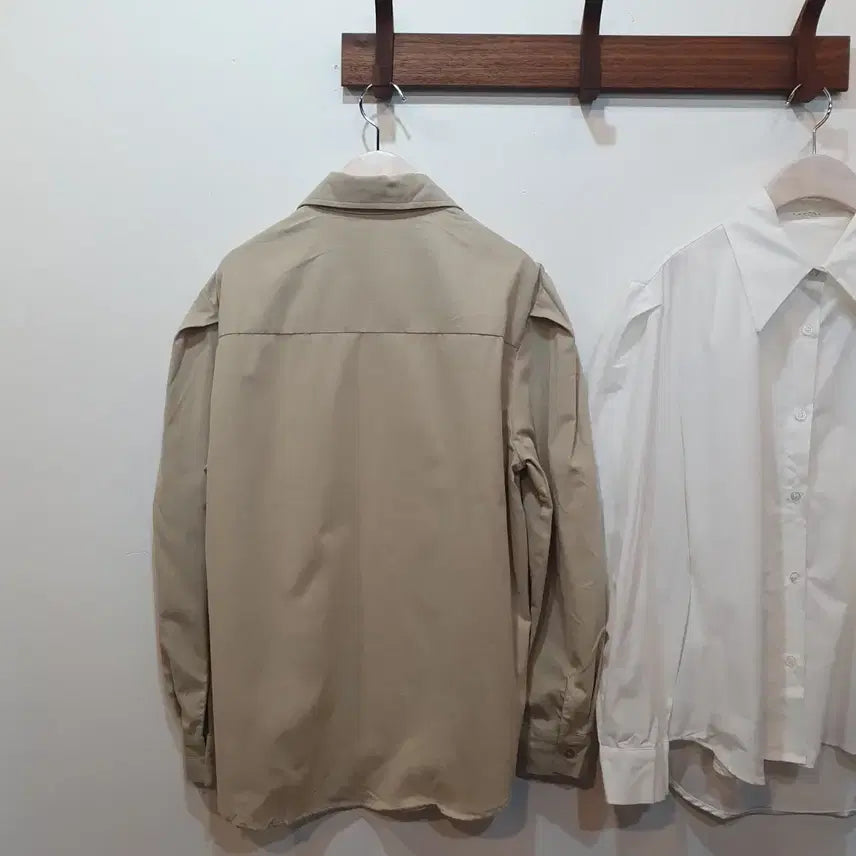 [BUNJANG] High-Quality Puff Sleeve Fleece Lined Shirt / 고퀄 내수 퍼프소매 기모 셔츠 *베이지,화이트