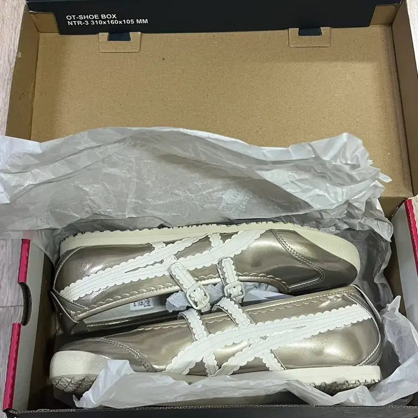[BUNJANG] Onitsuka Tiger Mexico 66 Mary Jane Gold Shoes / (새제품)오니츠카타이거 멕시코66 메리제인 골드