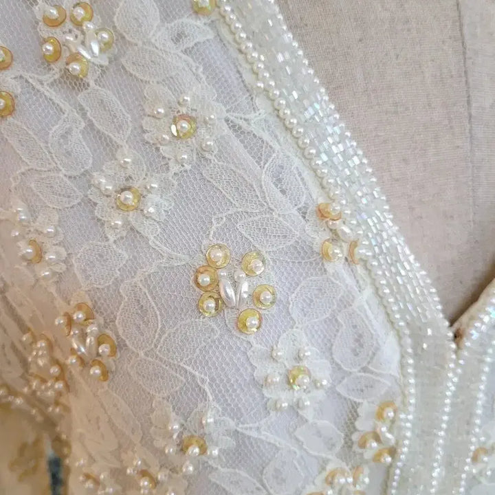 [BUNJANG] Ivory Lace Beaded Jacket / 아이보리 레이스비즈자켓