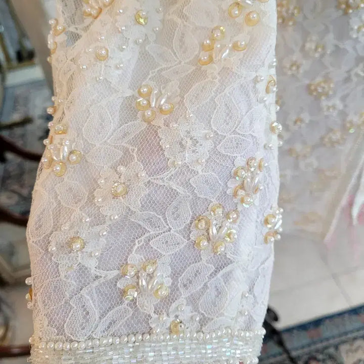 [BUNJANG] Ivory Lace Beaded Jacket / 아이보리 레이스비즈자켓
