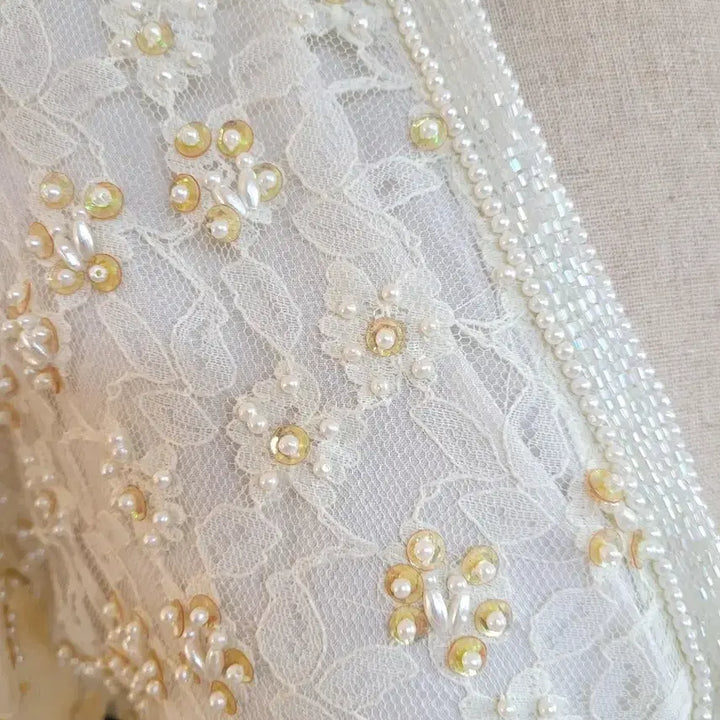 [BUNJANG] Ivory Lace Beaded Jacket / 아이보리 레이스비즈자켓
