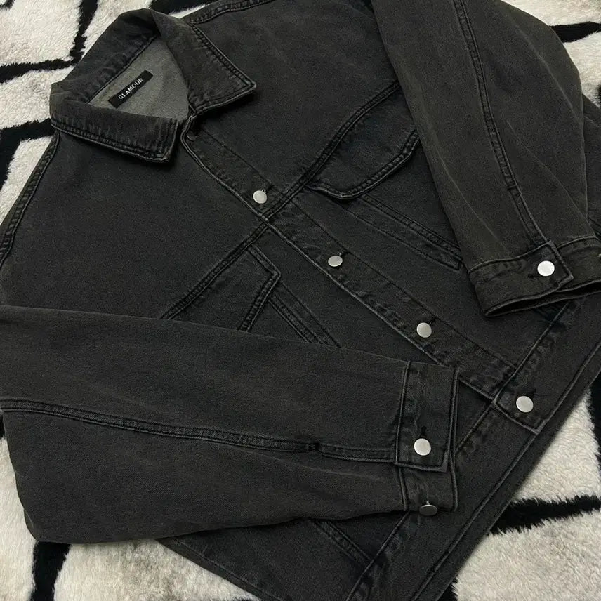 [BUNJANG] Glamour Two-Pocket Black Denim Trucker Jacket / [실측2XL]Glamour 투포켓 흑청 데님 트러커 자켓