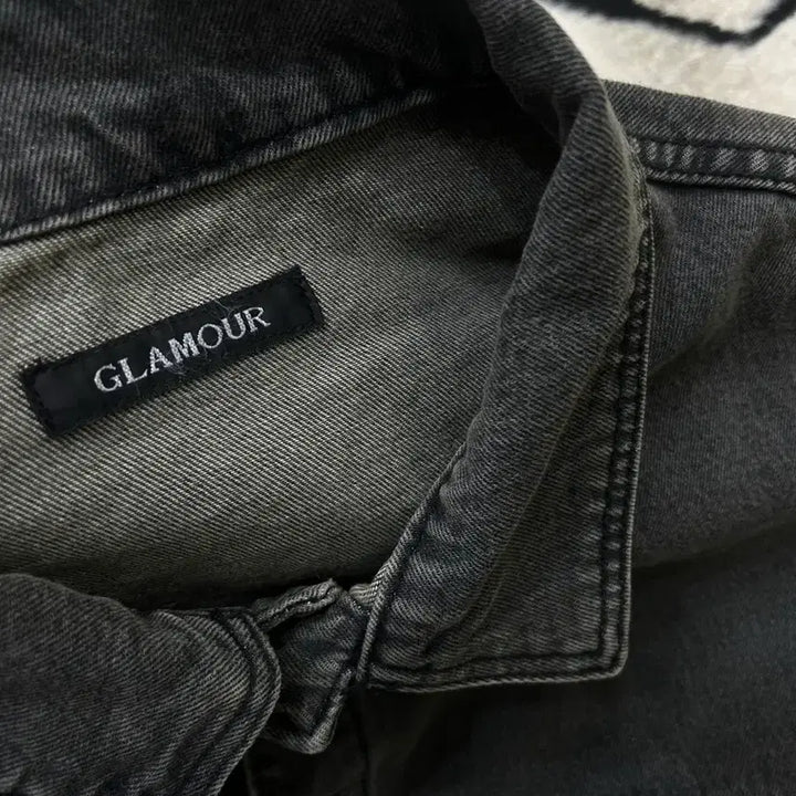[BUNJANG] Glamour Two-Pocket Black Denim Trucker Jacket / [실측2XL]Glamour 투포켓 흑청 데님 트러커 자켓