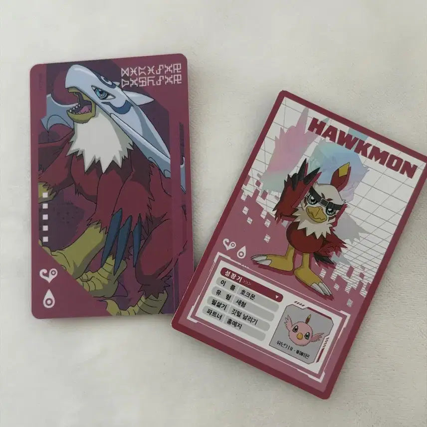 [BUNJANG] Digimon Cafe Hong Ye-ji &amp; Hawkmon Photocard Bundle Set / 디지몬카페 제로투 포토카드 홍예지&amp;호크몬