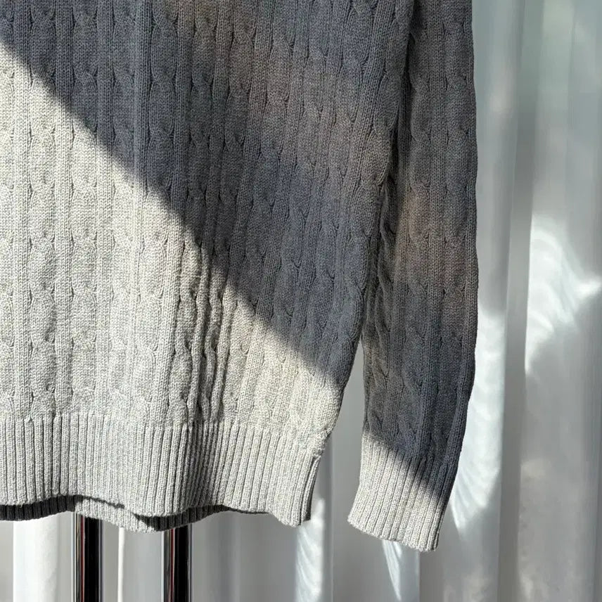 [BUNJANG] Polo Ralph Lauren Cable Knit Cotton Sweater / [M]폴로 랄프로렌 꽈배기 케이블 코튼 니트 gray