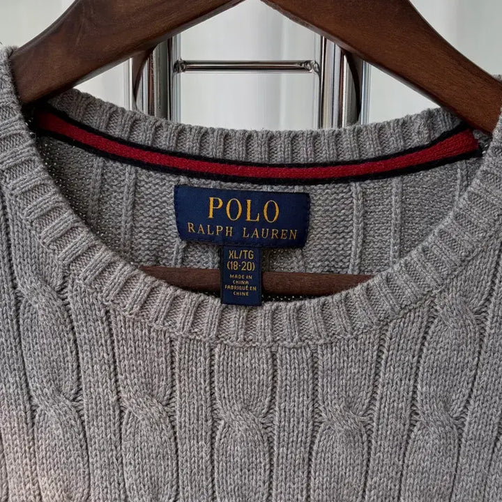 [BUNJANG] Polo Ralph Lauren Cable Knit Cotton Sweater / [M]폴로 랄프로렌 꽈배기 케이블 코튼 니트 gray