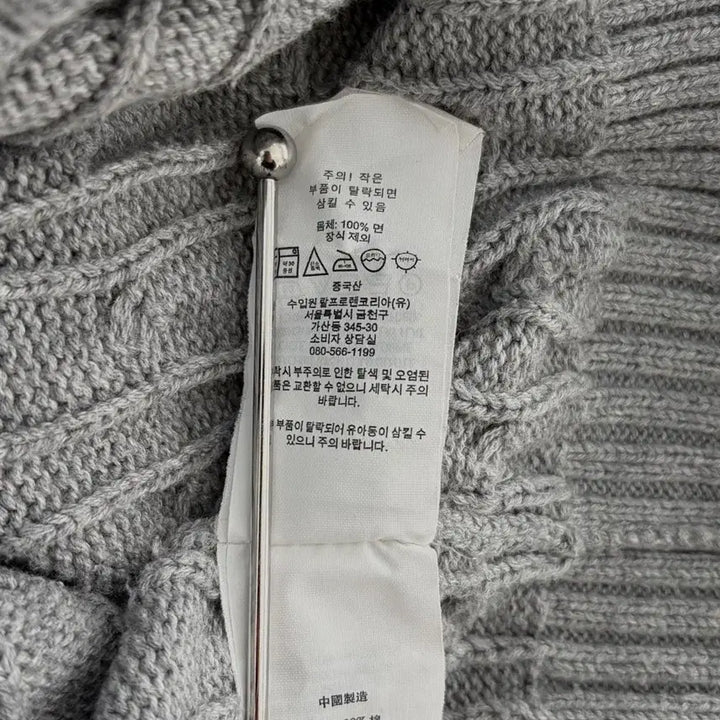 [BUNJANG] Polo Ralph Lauren Cable Knit Cotton Sweater / [M]폴로 랄프로렌 꽈배기 케이블 코튼 니트 gray