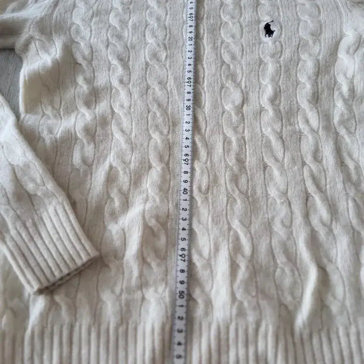 [BUNJANG] Polo Ralph Lauren Cable Knit Cashmere Sweater / 폴로 랄프로렌 케이블 니트 아이보리 캐시미어