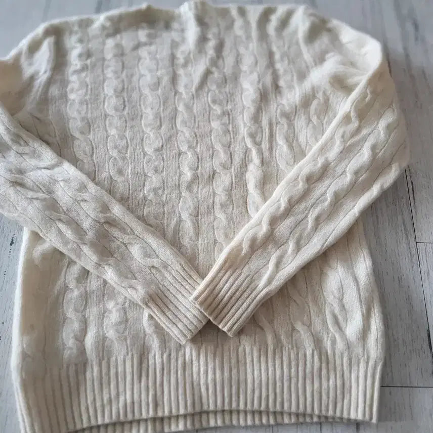 [BUNJANG] Polo Ralph Lauren Cable Knit Cashmere Sweater / 폴로 랄프로렌 케이블 니트 아이보리 캐시미어