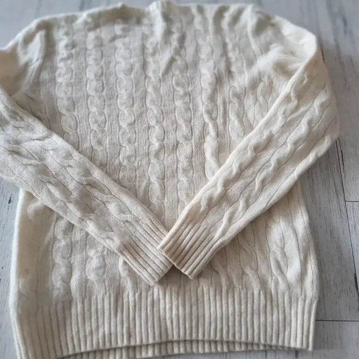 [BUNJANG] Polo Ralph Lauren Cable Knit Cashmere Sweater / 폴로 랄프로렌 케이블 니트 아이보리 캐시미어