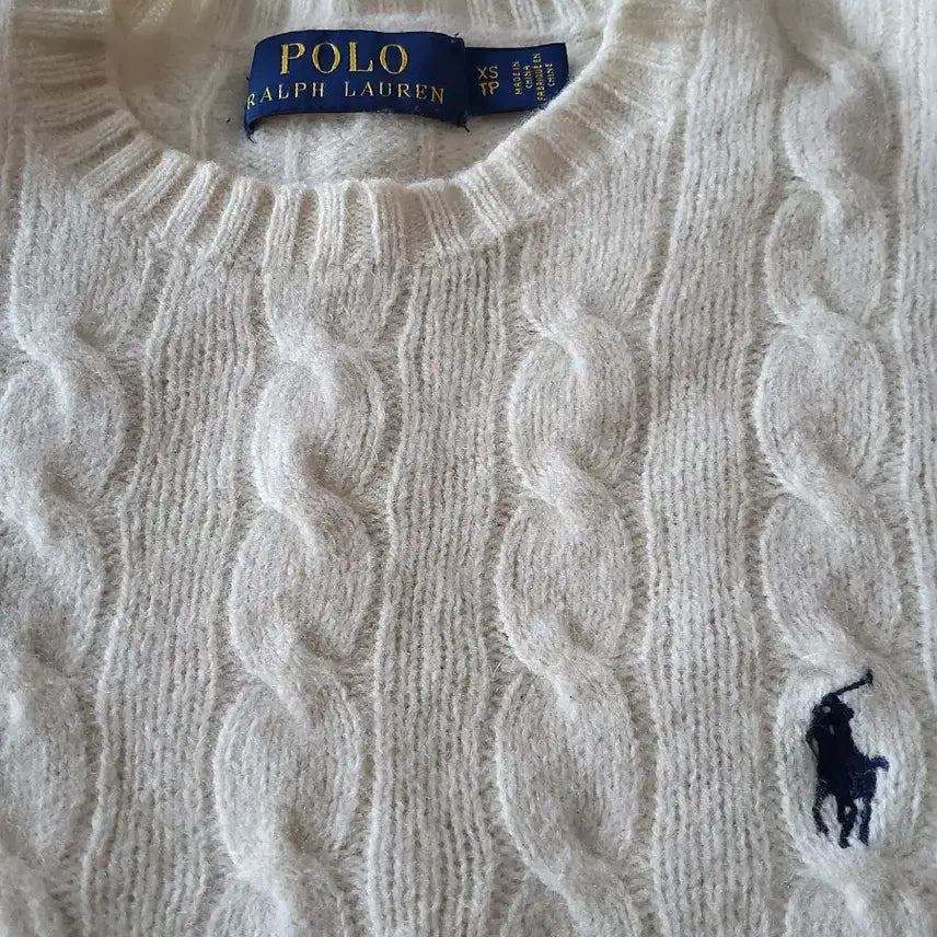 [BUNJANG] Polo Ralph Lauren Cable Knit Cashmere Sweater / 폴로 랄프로렌 케이블 니트 아이보리 캐시미어