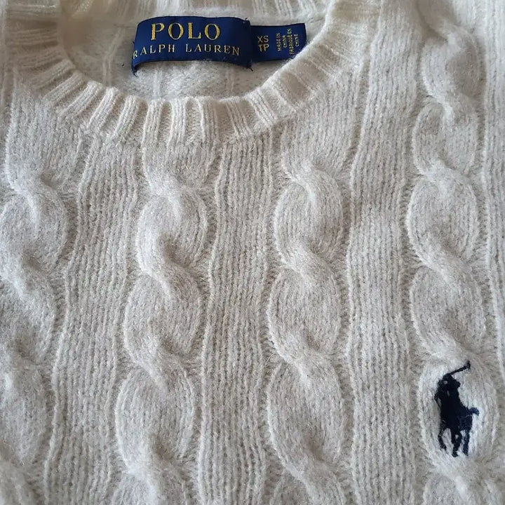[BUNJANG] Polo Ralph Lauren Cable Knit Cashmere Sweater / 폴로 랄프로렌 케이블 니트 아이보리 캐시미어