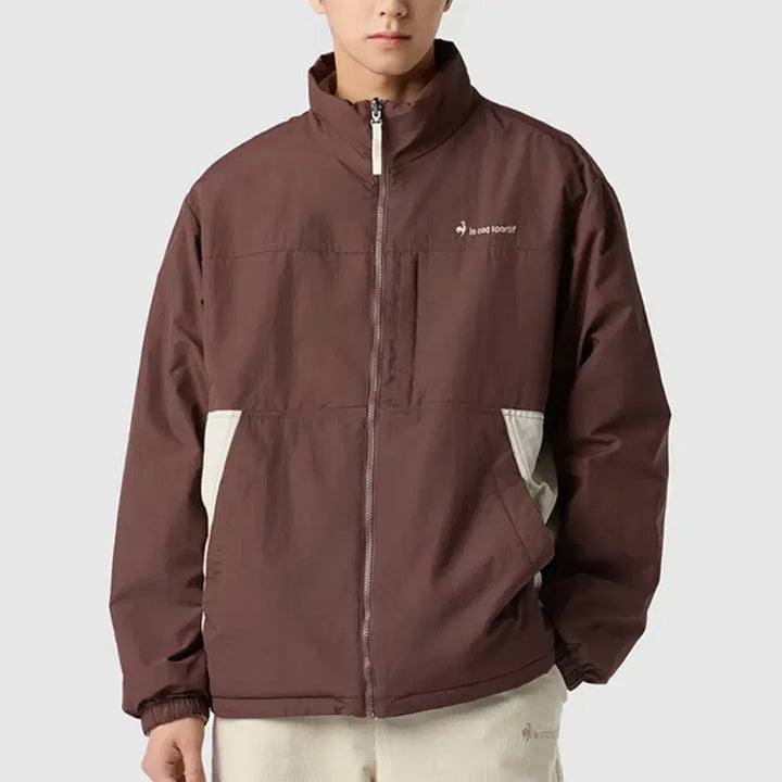 [BUNJANG] Le Coq Sportif Unisexe Dues Reversible Loose Fit Jacket - Brown / 르꼬끄 유니 듀스 리버시블 루즈핏 자켓 BROWN