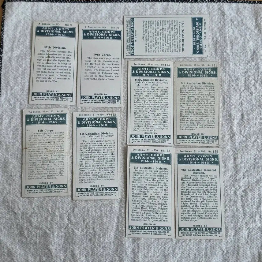 [BUNJANG] John Player &amp; Sons British Army Series Antique Cards / 영국빈티지카드 유럽빈티지카드 유럽엔틱 영국군대 군인 엔틱소품 유럽소품