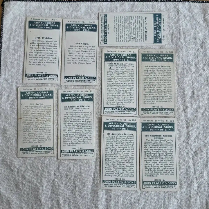 [BUNJANG] John Player &amp; Sons British Army Series Antique Cards / 영국빈티지카드 유럽빈티지카드 유럽엔틱 영국군대 군인 엔틱소품 유럽소품