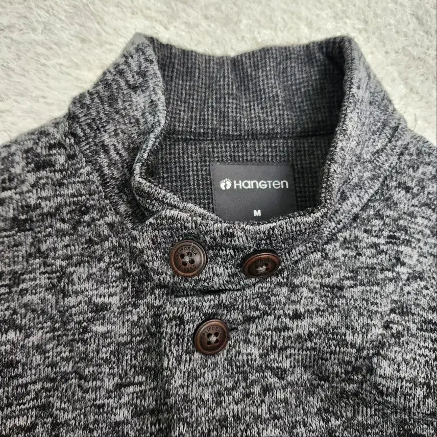 [BUNJANG] Hang Ten High Neck Bonded Knit Jacket M / Hang Ten 하이넥 본딩 니트 자켓 M