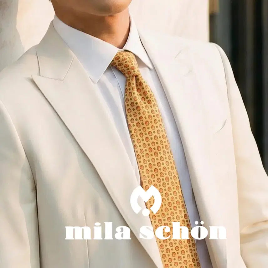 [BUNJANG] Mila Schon Silk Animal Fruit Pattern Tie / 밀라숀 실크 애니멀 프루트 패턴 넥타이 9.3cm A+등급 K2263