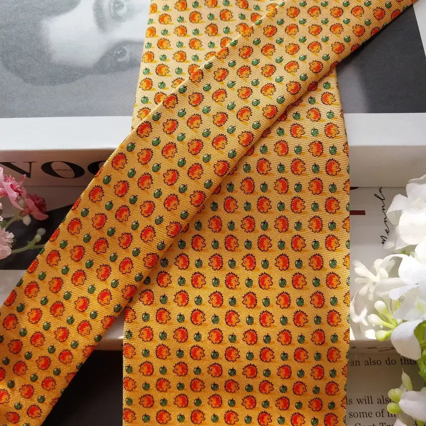 [BUNJANG] Mila Schon Silk Animal Fruit Pattern Tie / 밀라숀 실크 애니멀 프루트 패턴 넥타이 9.3cm A+등급 K2263