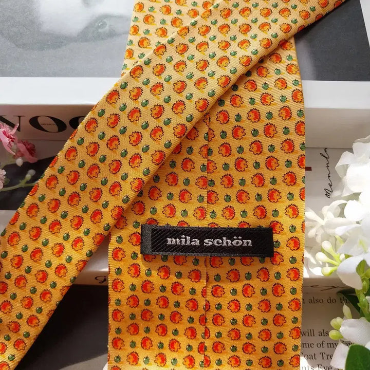 [BUNJANG] Mila Schon Silk Animal Fruit Pattern Tie / 밀라숀 실크 애니멀 프루트 패턴 넥타이 9.3cm A+등급 K2263