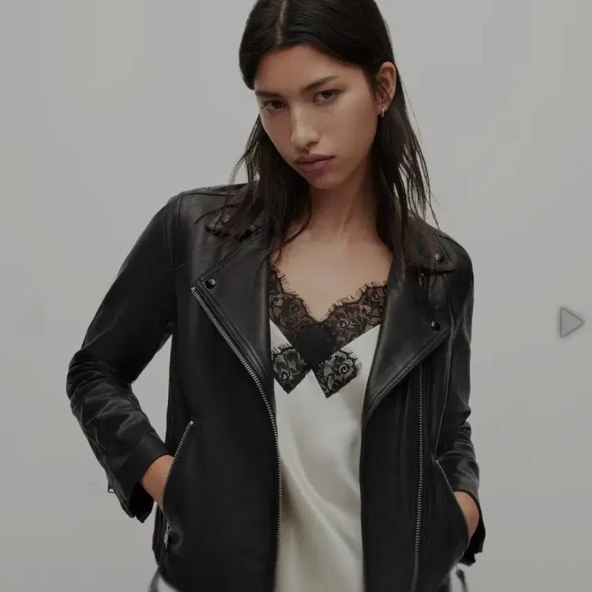 [BUNJANG] ALLSAINTS Dalby Biker Lambskin Leather Jacket / 올세인츠 ALLSAINTS 달비 바이커 블랙 양가죽 라이더 자켓 3사이즈