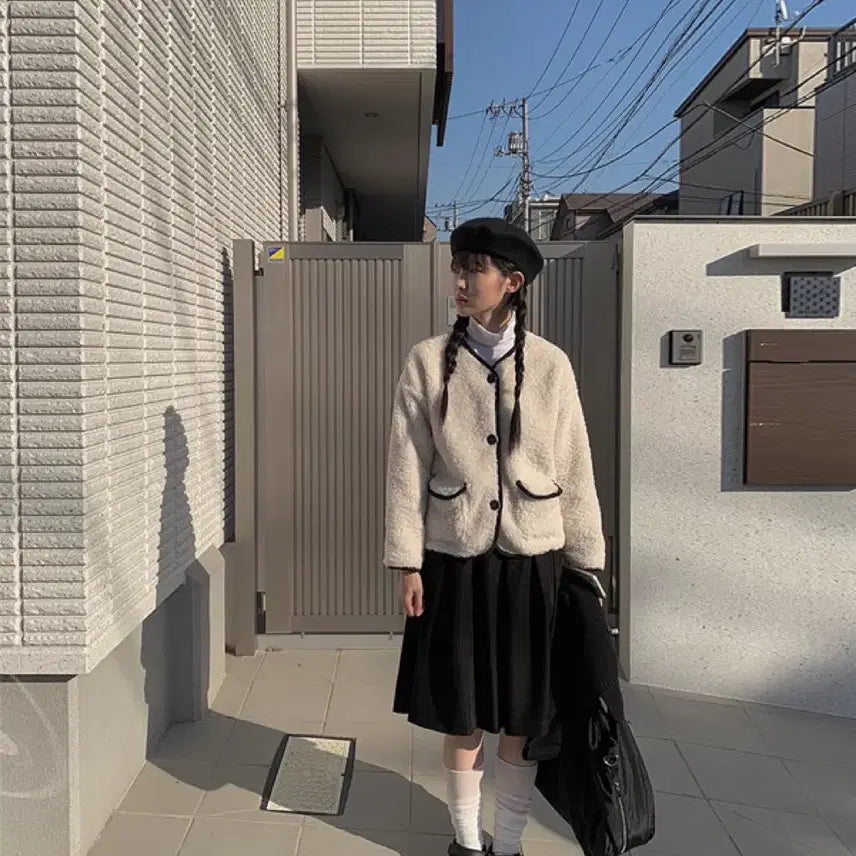 [BUNJANG] Anyone More Faux Shearling Quilted Jumper / 애니원모어 뽀그리 누빔 점퍼