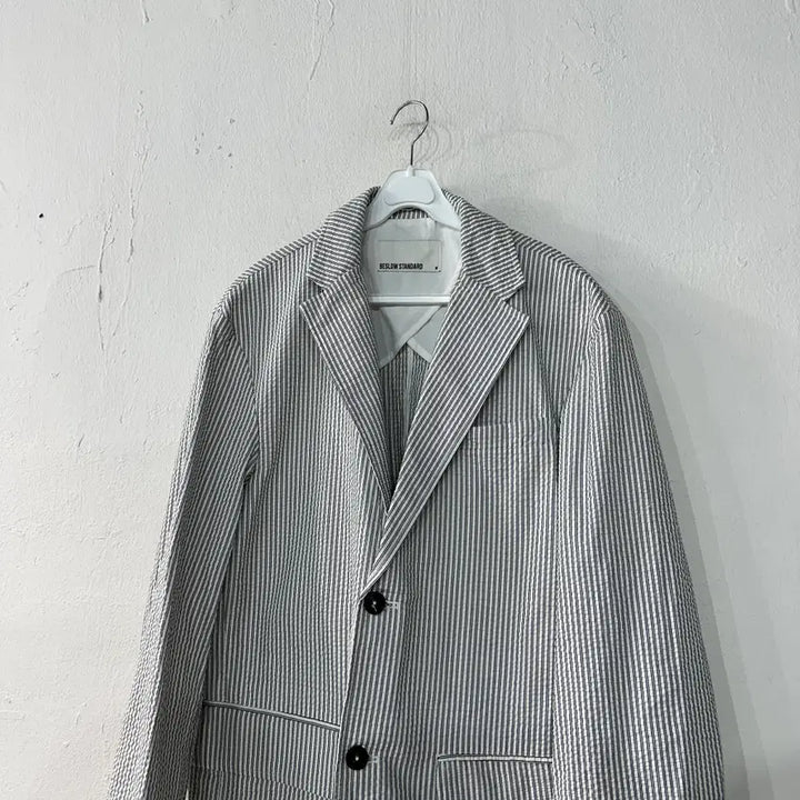 [BUNJANG] Beslow Standard Seersucker Blazer Jacket M / 비슬로우스탠다드 시어서커 자켓 블레이저 M
